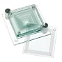 Global Decor Square Pattern Glass Coasters and Stand, Set of 6