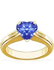 18K Yellow Gold Heart Cut Blue Sapphire Solitaire Ring (GIA Certificate)