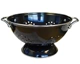 Calypso Basics 3 Quart Enamel On Steel Colander, Black