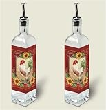 Artworks olive oil bottle ~ Chanticleer rooster ~ set of 2 bottles ~ code 286