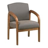 Kitchen & Housewares : Medium Oak/Taupe Finish Visitors Chair By Office Star