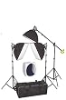 3000 Watts Quartz Light Kit with Boom Kit and 3 Softboxes and a Round Tent