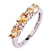 Psiroy 925 Sterling Silver Stunning Created Gorgeous Women's 4mm*6mm Oval Cut CZ Morganite Filled Ring