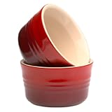 Le Creuset Stoneware 7-3/4-Ounce 2-Piece Ramekin Set, Red