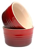Le Creuset Stoneware 7-3 4-Ounce 2-Piece Ramekin Set, Red