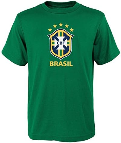 World Cup Soccer Brazil Youth Boys 8-20 Short Sleeve Primary Logo Tee, Medium (10-12), Kelly Green