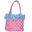 Large Bow Bucket Purse - Turquoise/HotPink