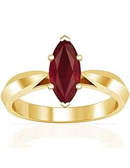 18K Yellow Gold Marquise Cut Ruby Solitaire Ring