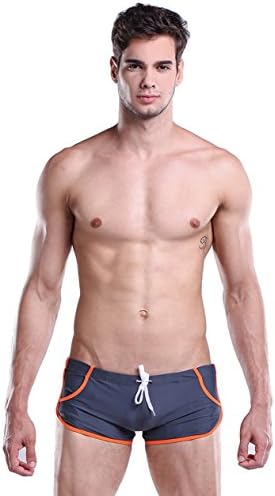Men's Swimming Trunks Tether Swimwear Shorts Beach Shorts (L:30"-31", Dark gray)