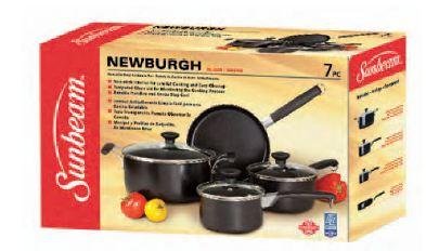 Gibson Sunbeam Newburgh 7-Piece Cookware, Black