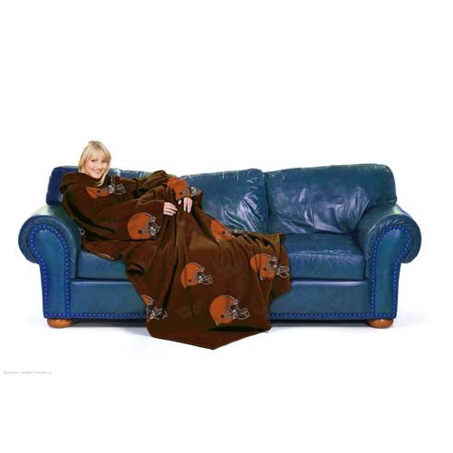 Cleveland Browns Adult Comfy Throw Blanket with Sleeves