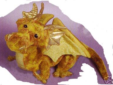 Childrens Toyshop  Toys : Plush Topaz Golden Dragon 15"