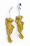Mud Pie Baby Animal Crackers Frog Stainless Spoon and Fork Set