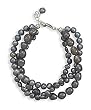 7.5"+ 1" Extension Triple Strand Grey Cultured Freshwater Pearl Bracelet