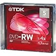 TDK Systems 5PK DVD-RW 4.7GB 4X-W/ JC ( DVD-RW47CBXS5 )