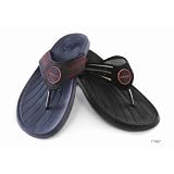 Mens Beach Shoes Flip Flops (Navy Black)