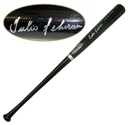 Rawlings Black Big Stick Bat signed by Atlanta Braves Julio Teheran - Autographed MLB Bats