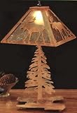 LAMPS BEAUTIFUL Rustic Lodge Moose and Tree Table Lamp by Meyda Tiffany--Excellent customer service--see our feedback.