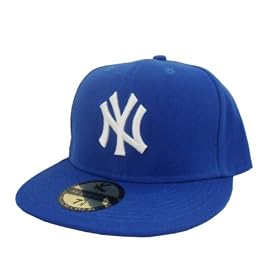 New York NY Royal Blue Fitted Baseball Cap 8"