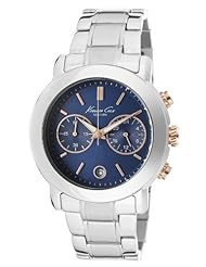 Kenneth Cole New York Womens KC4881 Dress Sport Stainless Steel Chronograph Navy Blue Dial Rose Gold Accents Watch