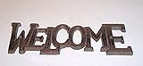 "ABC Products" - Heavy Cast Iron ~ Colonal Design - Welcome Sign - With That Old Country - Wall Hanging Sign - Indoor or Outdoor Use (Old Vintage Rustic Color)
