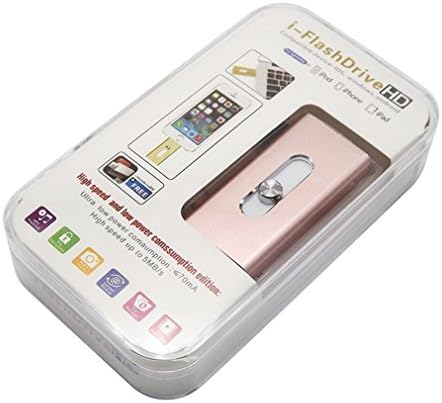 Z-Home USB Flash Drive Cell Phone i-Flash HD Memory Stick Pendrive for Computer, iPhone &amp; iPad Series (Lightning Connector) and Android Cell Phone (Pink,32GB)