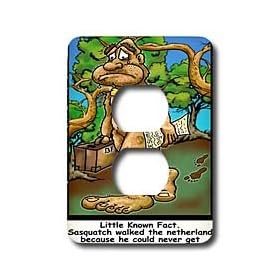 Londons Times Famous People Places Books Cartoons - BIGFOOT AND HIS RESUME - Light Switch Covers - 2 plug outlet cover