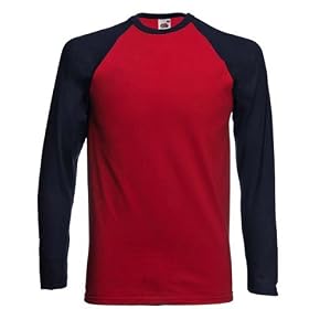 Long sleeve baseball t-shirt by Fruit of the Loom