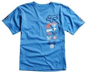 Fox Racing Youth Boys Juker Short-Sleeve Shirt, Heather Blue, Medium