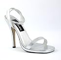 5 Inch Sexy Evening Shoe High Heel Sandal With Ankle Wrap Silver