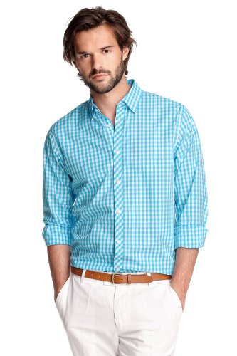 ESPRIT Collection Herren Businesshemd Slim Fit, kariert E33984, Gr. 39/40 (M), T&uuml;rkis (cap Preisvergleich
