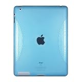 Apple iPad2 16GB,32GB,64GB専用ケース　TPU素材のサークルデザイン　ブルー 【セット販売】=【ケース＋液晶保護フィルム】