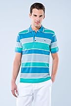 Short Sleeve Multi-color Stripe Pique Polo