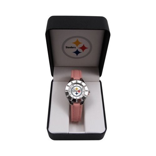 Pittsburgh Steelers Sparkling Pink Band Ladies Watch in Gift Box
