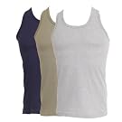 Mens Light Weight 100% Cotton Underwear Sleeveless Vest (Pack of 3)