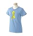 Custom printed yellow Support Our Troops ribbon on ladies t-shirt