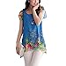 Anself Fashion Women Chiffon Blouse Floral Print Hollow Out Overlay Petal Sleeves Tops Black
