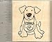 Trick or Treat Halloween Dog Rubber Stamp - Wood Mounted