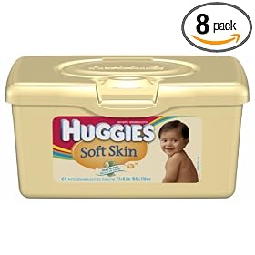 Huggies Soft Skin Shea Butter Baby Wipes, 64-Count Popup Tub (Pack of 8)