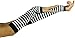 ToBeInStyle Women's Striped 100% Nylon Arm Length Warmers - Black With White Stripes