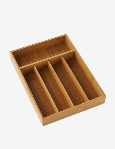Bamboo Medium Flatware and Cultery Tray Organizer 10-in x 14-in