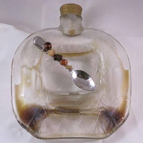 Recycled Crown Bottle Serving Dish with Beaded Spoon