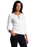 Three Dots Women's 3/4 Sleeve Cardigan, White, Large Three Dots Women's 3/4 Sleeve Cardigan, White, Large