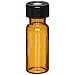 Wheaton W225152-0201 Borosilicate Glass 1.8mL Vial with 0.005 Red PTFE/0.035 Silicone Lined 9mm ABC Screw Cap, Amber/Black (Case of 100)