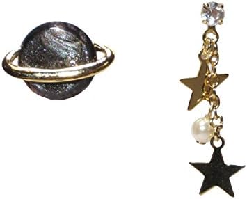 Tokyo Emporium Saturn and Shooting Star Earrings Black