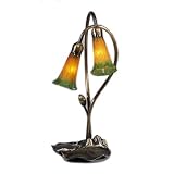 Meyda Tiffany 12939, 16H Amber/Green Pond Lily 2 Lt Accent Lamp