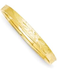 14k Yellow Gold 4/16 D/C Concave Hinged Bracelet Bangle. Metal Wt- 8.6g