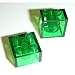 Lego Building Accessories 2x2 Transparent GREEN Bricks, Bulk Pack 50 pcs.