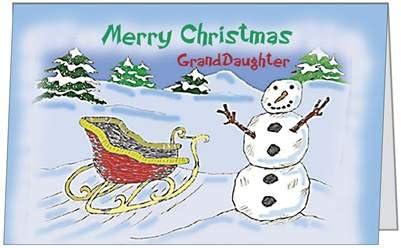 Christmas Holidays Girl Child GrandDaughter Seasons Greeting Card 5x7 by QuickieCards