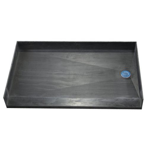 Tile Redi 4260RBF Barrier Free Entry Shower Pan with Integrated Right Hand Side PVC Drain, 42-Inch Depth by 60-Inch Width